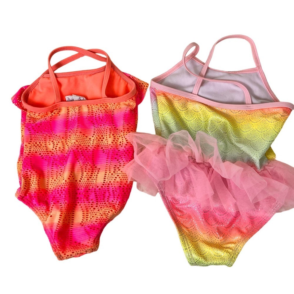OP & Wonder Nation Girls 3T Baby girl Bundle One Piece bathing suits x2 0294 - Picture 2 of 7